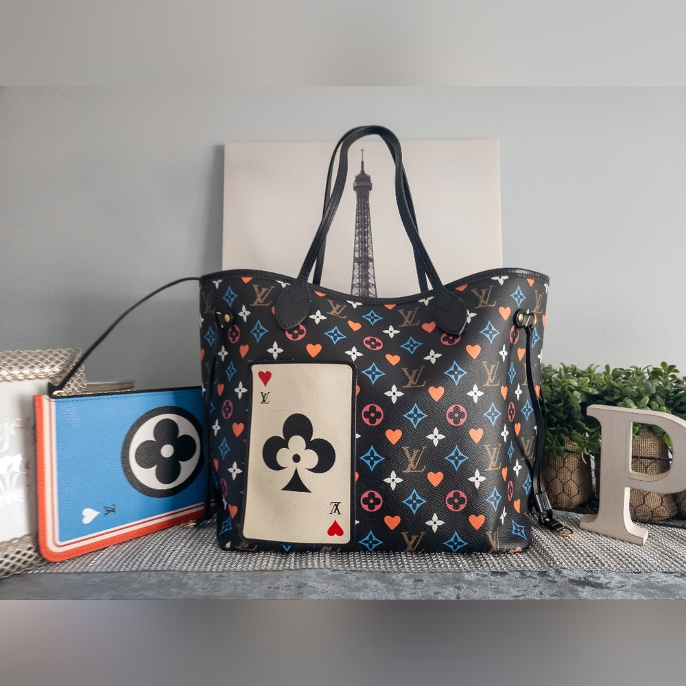 Louis Vuitton Limited Edition Game On Neverfull MM w/Pochette-Black